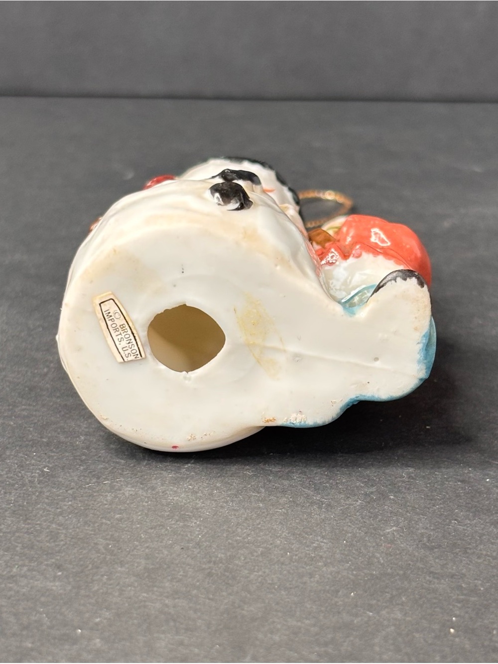 Vtg Bronson ImportsCeramic Hanging Decorative Snowman & Child Christmas Ornament - Picture 6 of 10